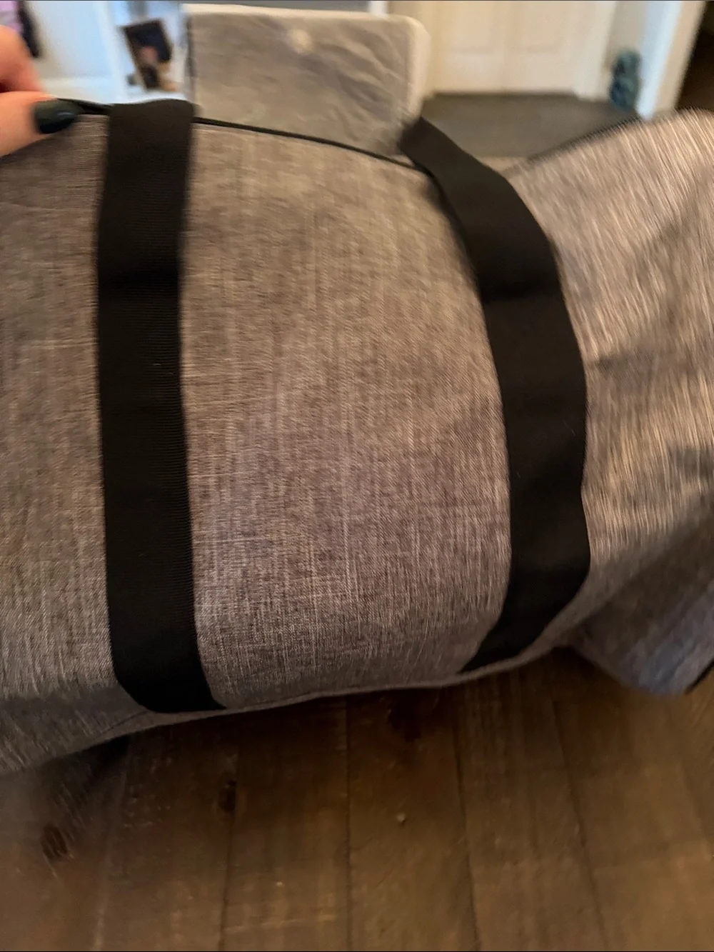 Jimmy Choo Parfums Grey Duffel with Black Webbing
